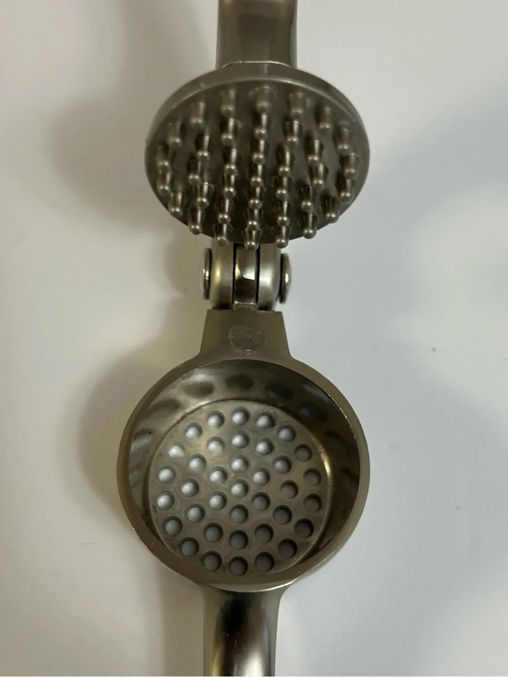 Zulay Stainless Steel Garlic Press - Satin Nickel Finish